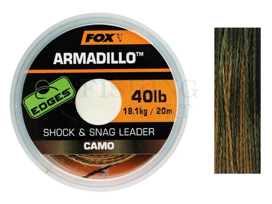 Fox Plecionka Edges Camo Armadillo Shock & Snag Leader 1 Fox Plecionka Edges Camo Armadillo Shock & Snag Leader